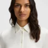 Bluse in extra schmaler Passform aus Baumwolljersey