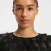 Bluse in lockerer Passform aus Feder-Jacquard
