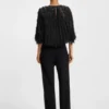 Bluse in lockerer Passform aus Feder-Jacquard