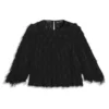 Bluse in lockerer Passform aus Feder-Jacquard