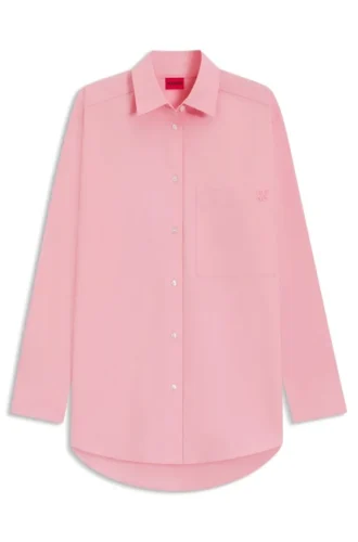 Bluse in Oversize-Passform aus Baumwoll-Canvas