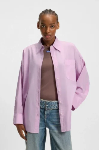 Bluse in Oversize-Passform aus Baumwollpopeline