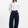 Bluse in Oversize-Passform aus Baumwollpopeline