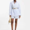Bluse in Oversize-Passform aus gestreiftem Baumwollpopeline