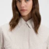 Bluse in Oversize-Passform aus gestreifter Baumwolle