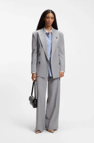 Bluse in Oversize-Passform mit übereinanderliegenden Logos