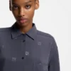 Bluse in Oversize-Passform mit übereinanderliegenden Logos