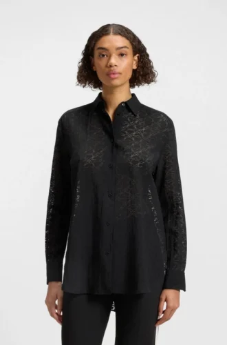 Bluse in Oversize-Passform mit Burnout-Muster