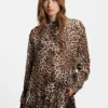 Bluse in Oversize-Passform mit Leopardenmuster