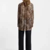 Bluse in Oversize-Passform mit Leopardenmuster