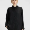 Bluse in Oversize-Passform mit Nadelstreifen