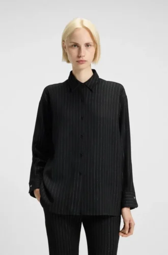 Bluse in Oversize-Passform mit Nadelstreifen