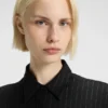 Bluse in Oversize-Passform mit Nadelstreifen