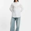 Bluse in Oversize-Passform mit Spitzenmotiv