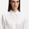 Bluse in Oversize-Passform mit Spitzenmotiv