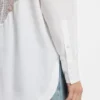 Bluse in Oversize-Passform mit Spitzenmotiv