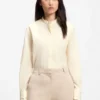Bluse in Regular-Fit aus Baumwollpopeline mit verdeckter Knopfleiste