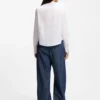 Bluse in Regular-Fit aus Baumwollpopeline mit verdeckter Knopfleiste