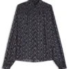 Bluse in Regular-Fit aus bedrucktem Crêpe-Georgette Bluse in Regular-Fit aus bedrucktem Crêpe-Georgette