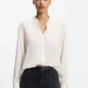Bluse in Regular-Fit aus sandgewaschener Seide