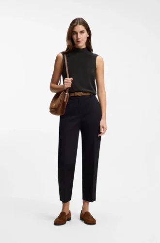 Bluse in Regular-Fit aus sandgewaschener Seide mit Bindeband am Hals