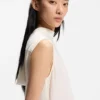 Bluse in Regular-Fit aus sandgewaschener Seide mit Bindeband am Hals