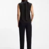 Bluse in Regular-Fit aus sandgewaschener Seide mit Bindeband am Hals