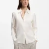 Bluse in Regular-Fit aus Stretch-Seide