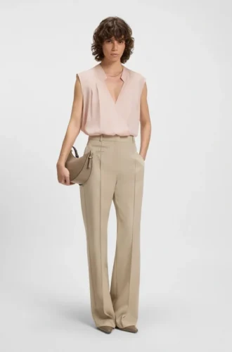 Bluse in Regular-Fit aus Stretch-Seide