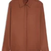 Bluse in Regular-Fit aus weichem, glänzendem Stoff