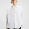 Bluse in Regular-Fit mit Knopf mit gestapeltem Logo
