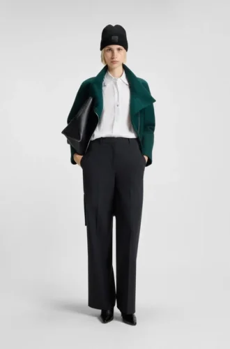 Bluse in Regular-Fit mit Knopf mit gestapeltem Logo