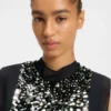 Bluse in Regular-Fit mit Paillettenverzierungen