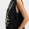 Bluse in Regular-Fit mit Paillettenverzierungen