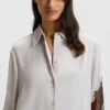 Bluse in Regular-Fit mit Spitzendetails