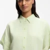Bluse in Regular-Fit mit umgeschlagenen Ärmelbündchen