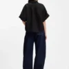 Bluse in Regular-Fit mit umgeschlagenen Ärmelbündchen