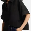 Bluse in Regular-Fit mit umgeschlagenen Ärmelbündchen
