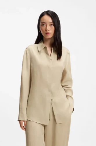 Bluse in Regular-Fit mit verdecktem Verschluss