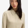 Bluse in Regular-Fit mit verdecktem Verschluss