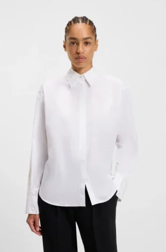 Bluse in Relaxed-Fit aus Baumwollpopeline
