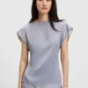 Bluse in schmaler Passform mit drapiertem Ausschnitt