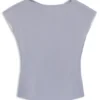 Bluse in schmaler Passform mit drapiertem Ausschnitt