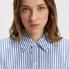 Bluse mit Längsstreifen aus Baumwollmischung