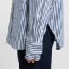 Bluse mit Längsstreifen aus Baumwollmischung
