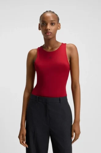 Body mit gestapeltem Logo aus Stretch-Jersey