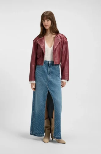 Bodysuit mit Stickmuster und V-Ausschnitt