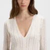 Bodysuit mit Stickmuster und V-Ausschnitt