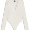 Bodysuit mit Stickmuster und V-Ausschnitt