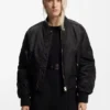 Bomberjacke mit Rüschen-Details und wasserabweisender Beschichtung
